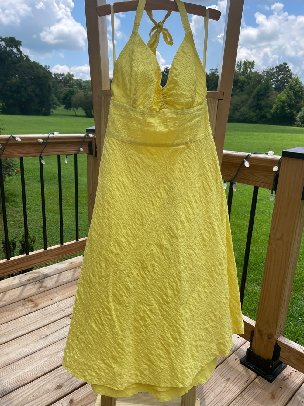 J. Crew Bright Yellow Halter Midi Dress